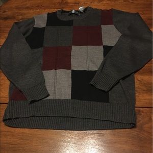 Oscar De La Renta crewneck sweater colorblock red